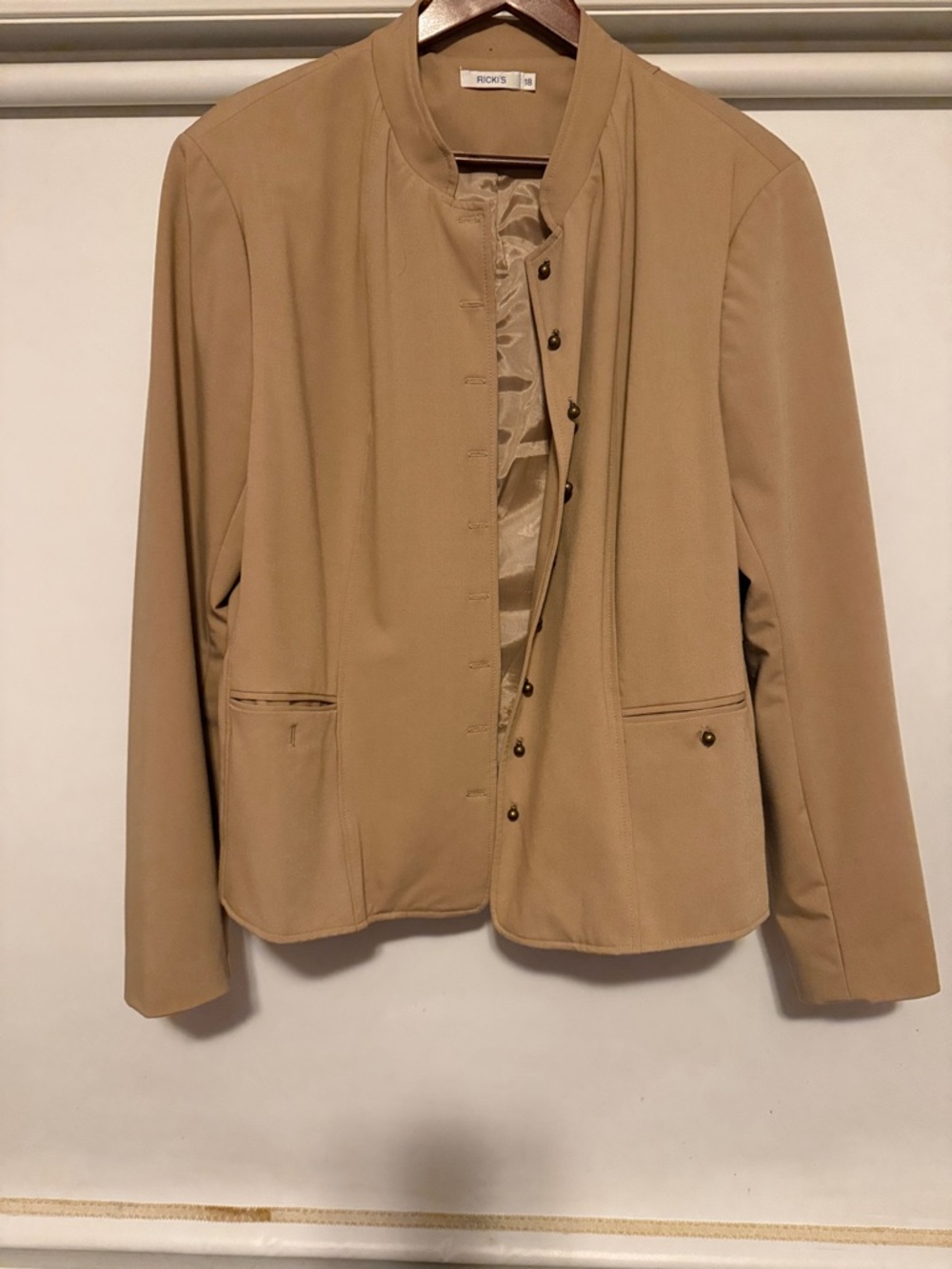 Ricki's Camel Collarless Blazer